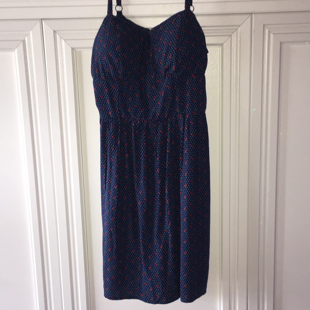 blue cherry dress